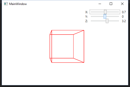 A simple cube, rendered in WPF