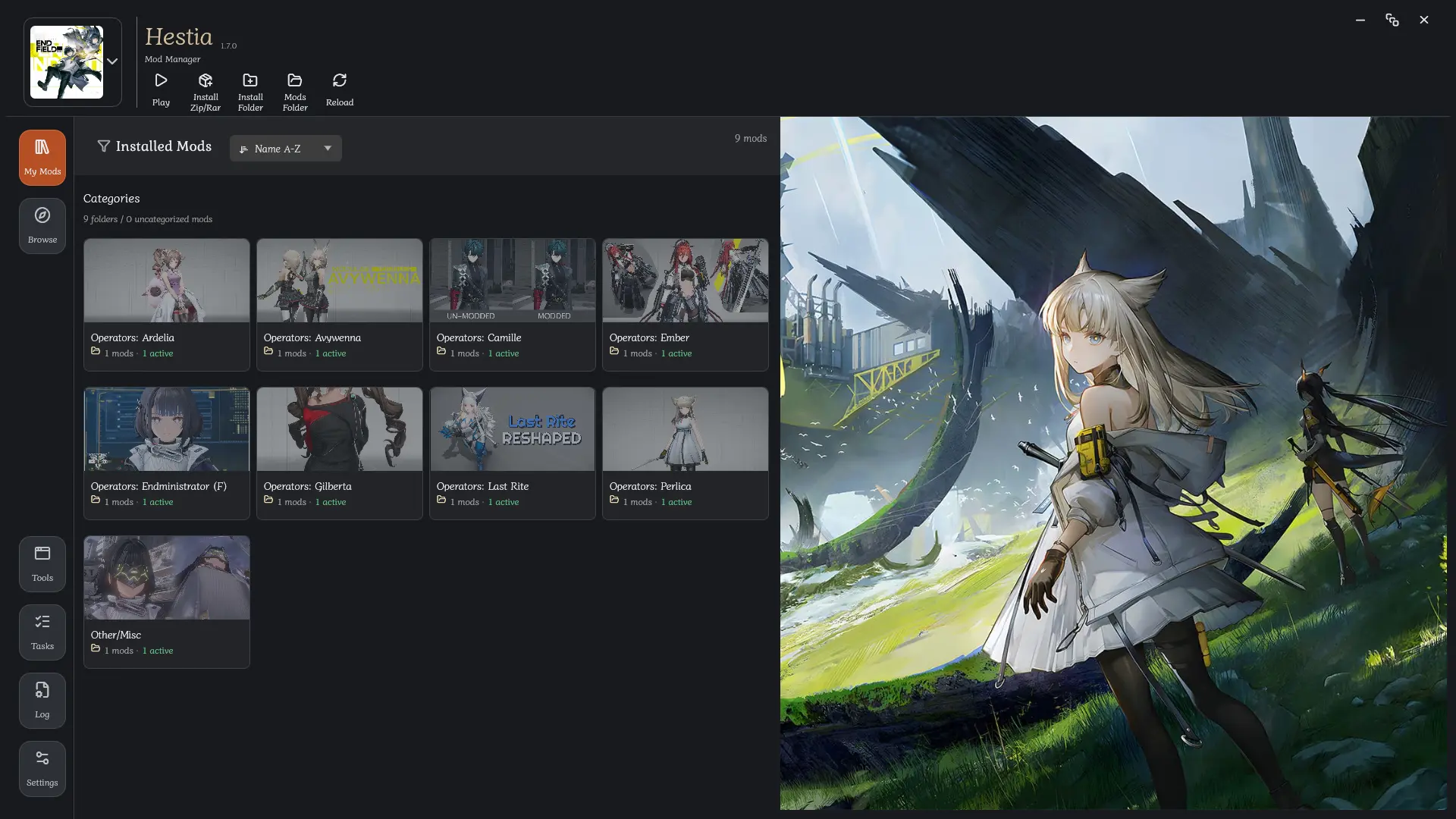 Installed mods in Hestia