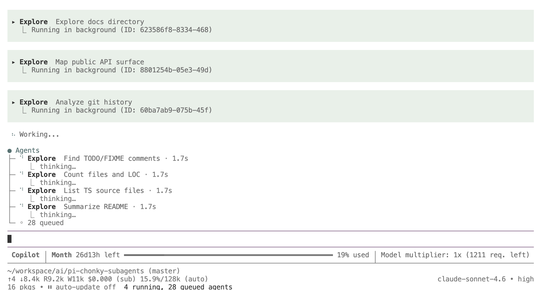 @herbertgao/pi-subagents screenshot 2