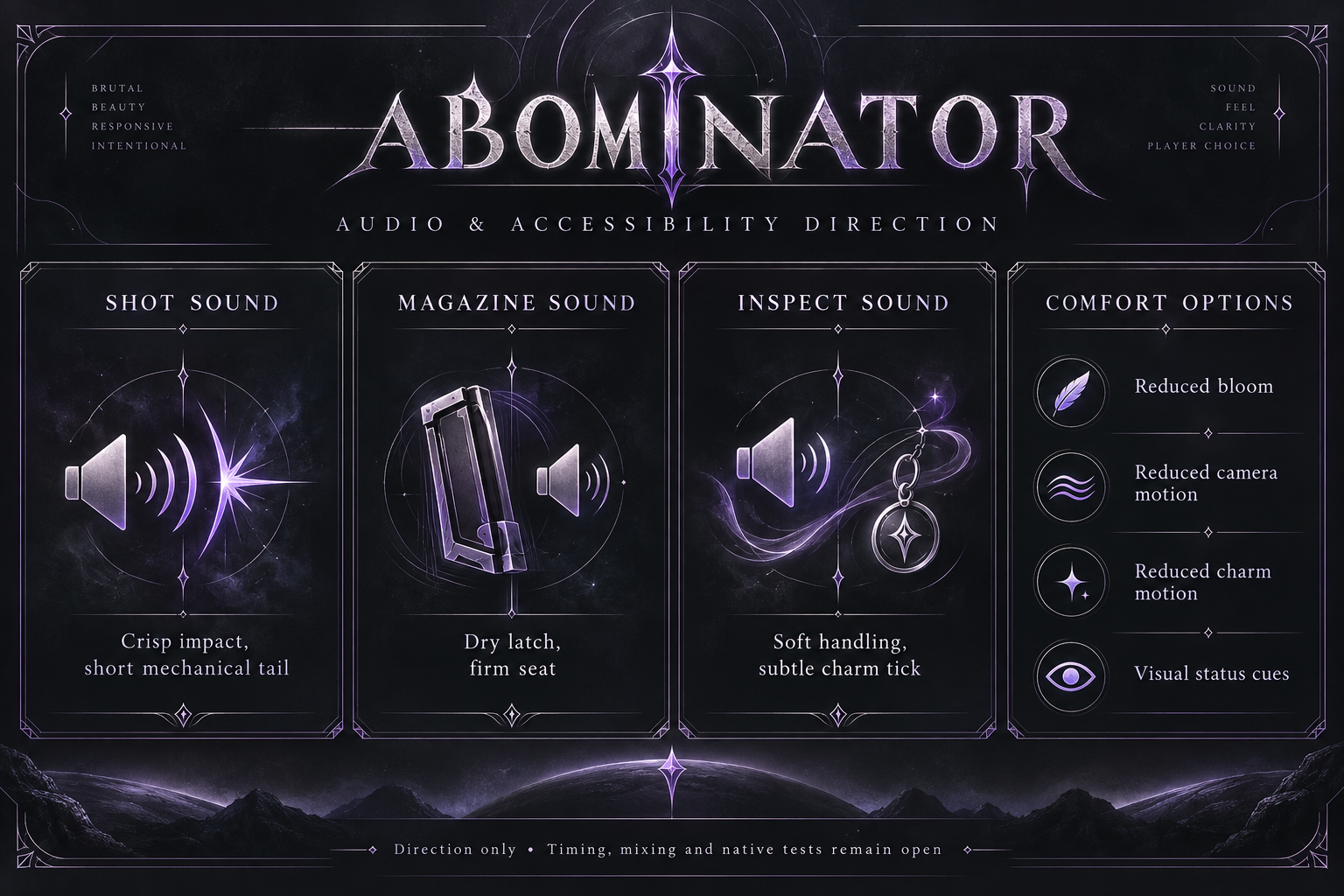 Audio and accessibility direction