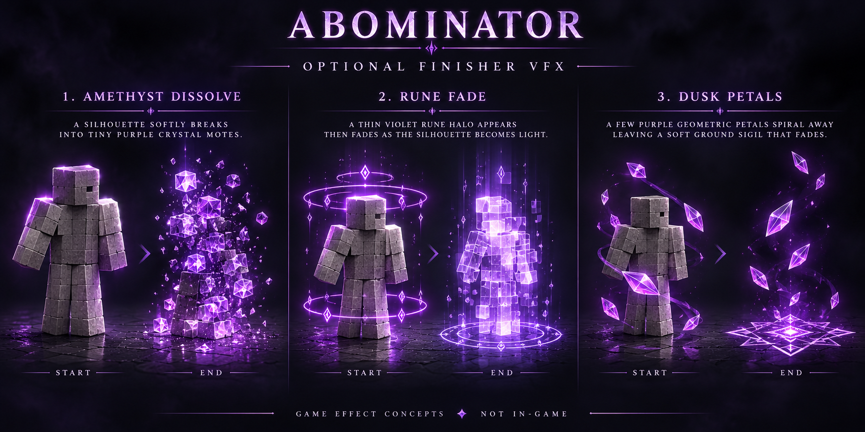 Optional finisher-effect candidates