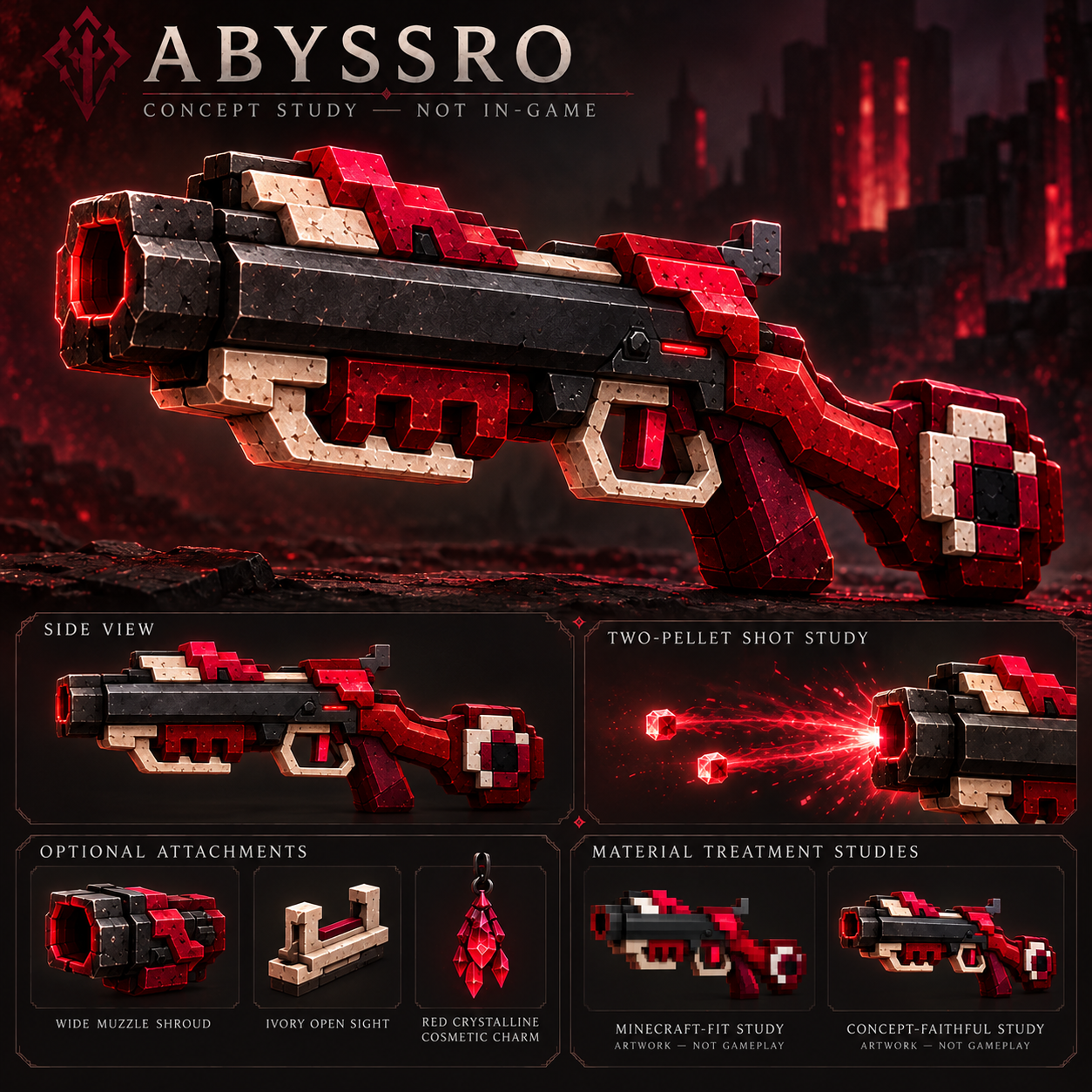 Abyssro concept candidate with two-pellet effect and two visual treatments