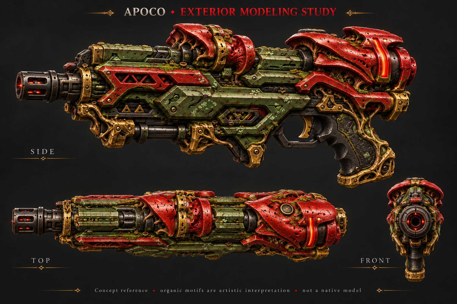 Side, top and front concept study