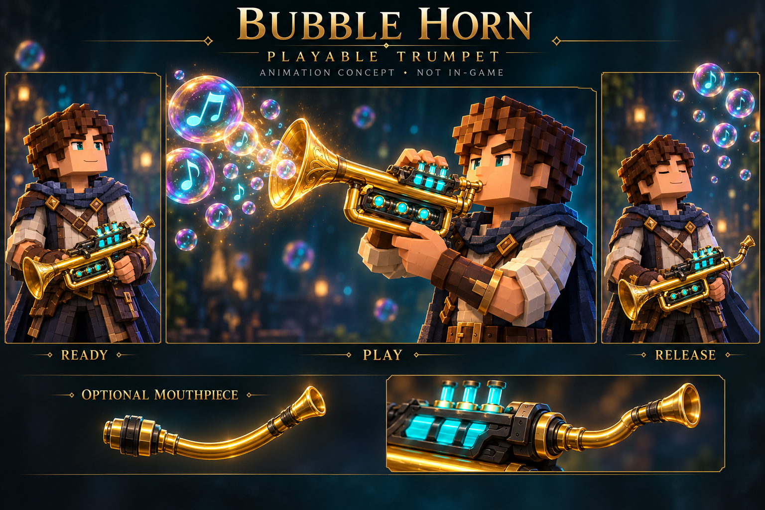 Bubble Horn playing concept