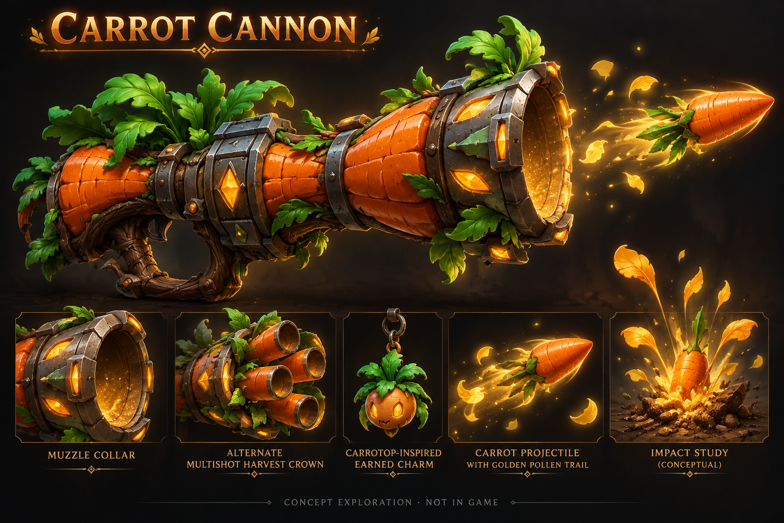 Proposed Carrot Cannon redesign, attachments and effects