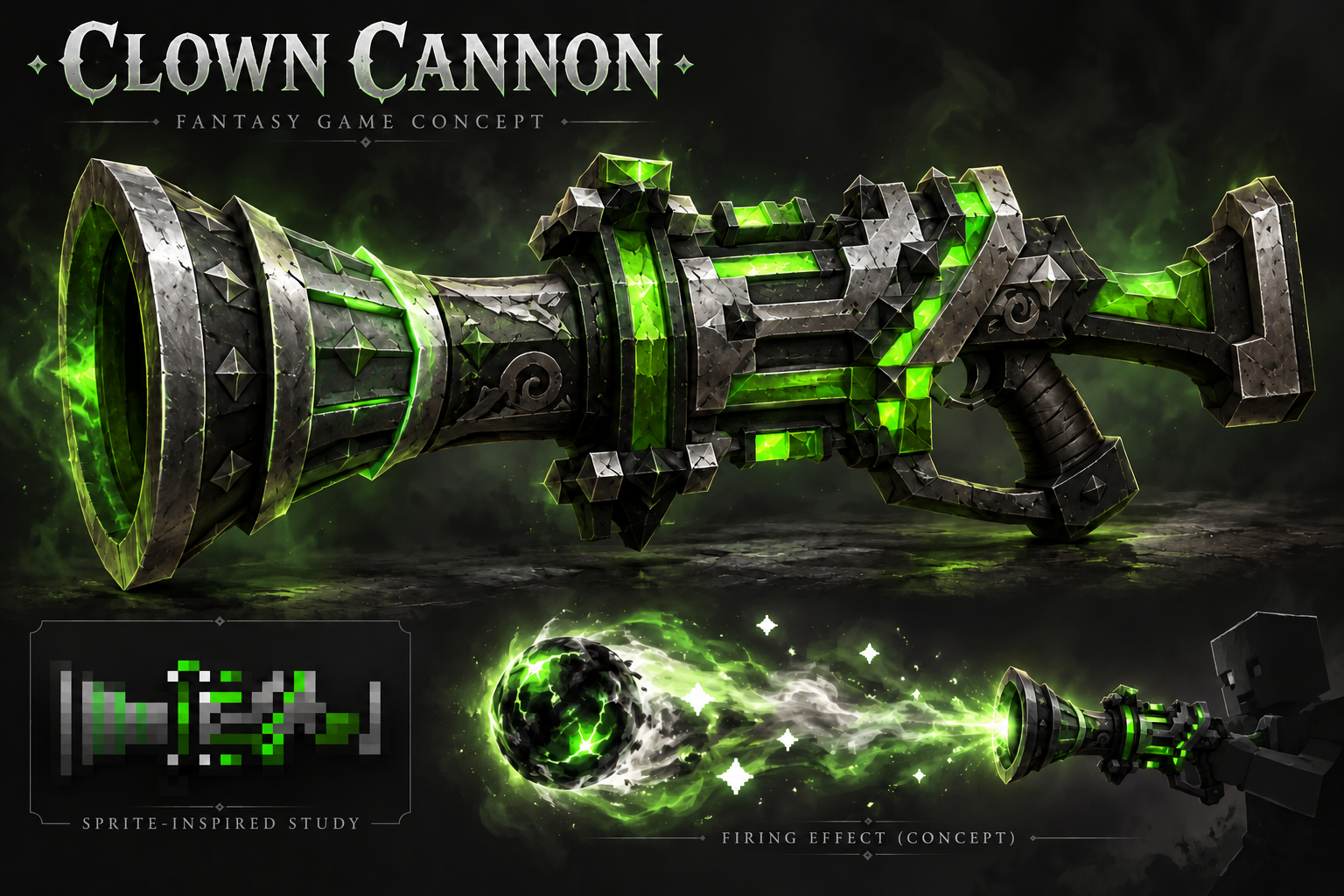 Clown Cannon concept, proposed upgraded art