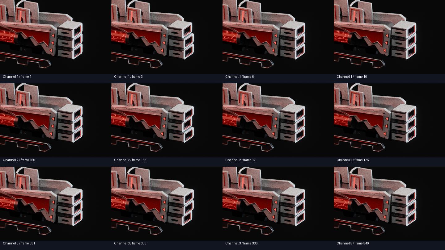Sampled recoil poses, authoring scene only