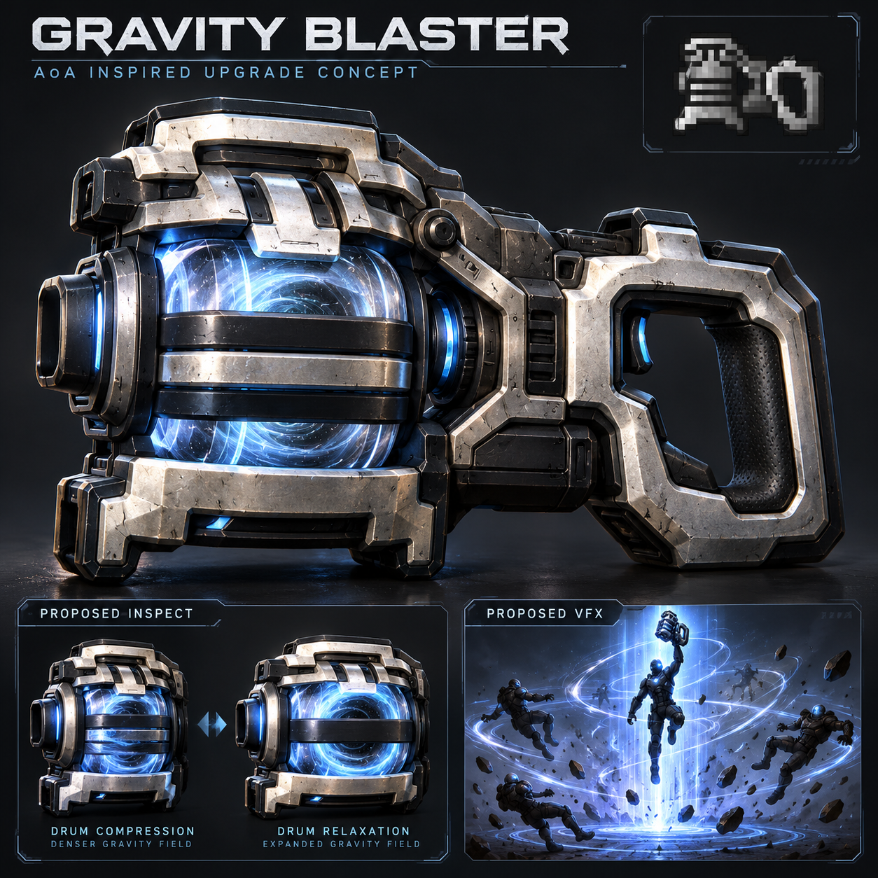 Original generated upgrade concept and proposed inspect/VFX panels