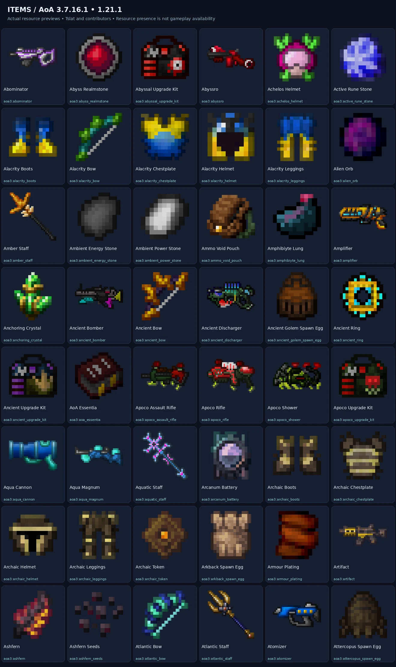 Named items previews — 1.21.1-item-sheet-01.webp