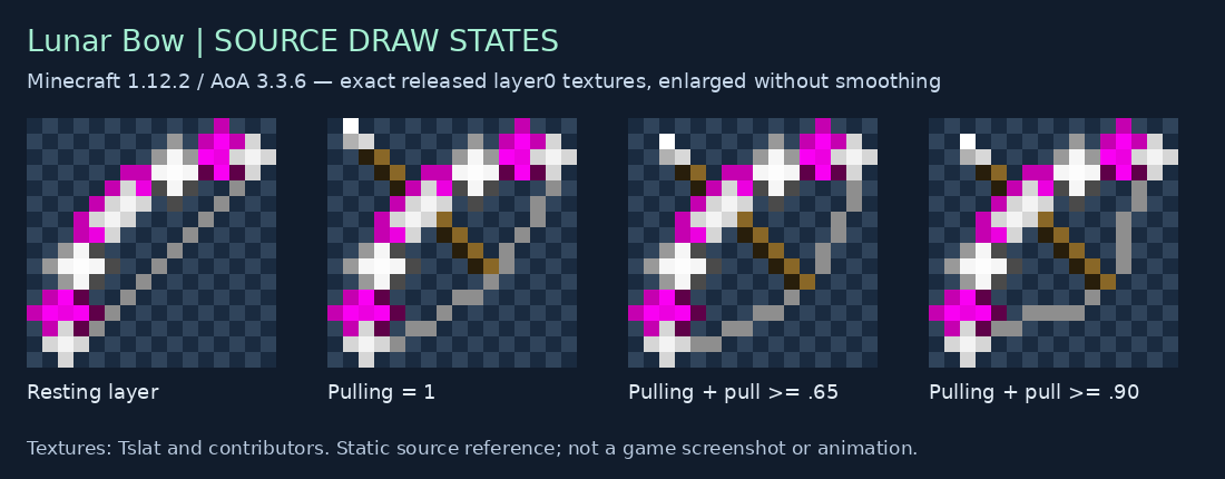 Lunar Bow resting and three draw override textures