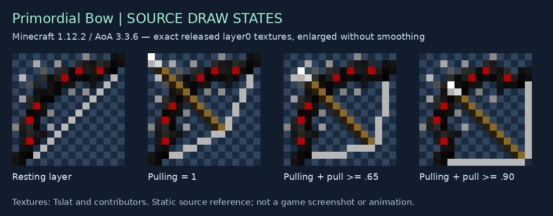 Primordial Bow resting and three draw override textures