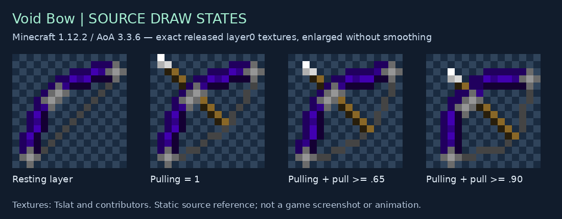 Void Bow resting and three draw override textures
