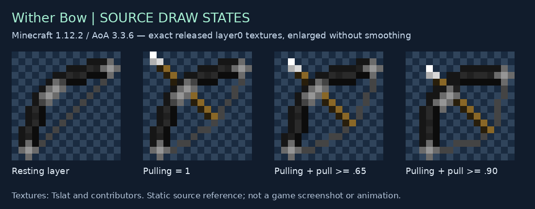 Wither Bow resting and three draw override textures