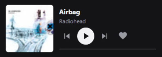 Mini player window with cover art, track title and playback controls