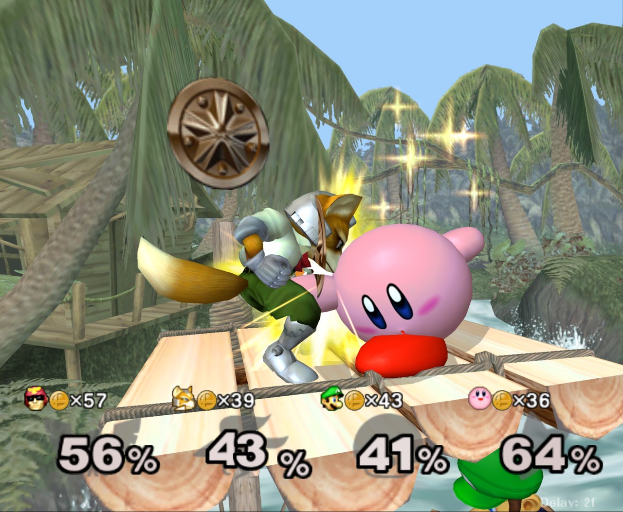 Four-player match on Jungle Japes