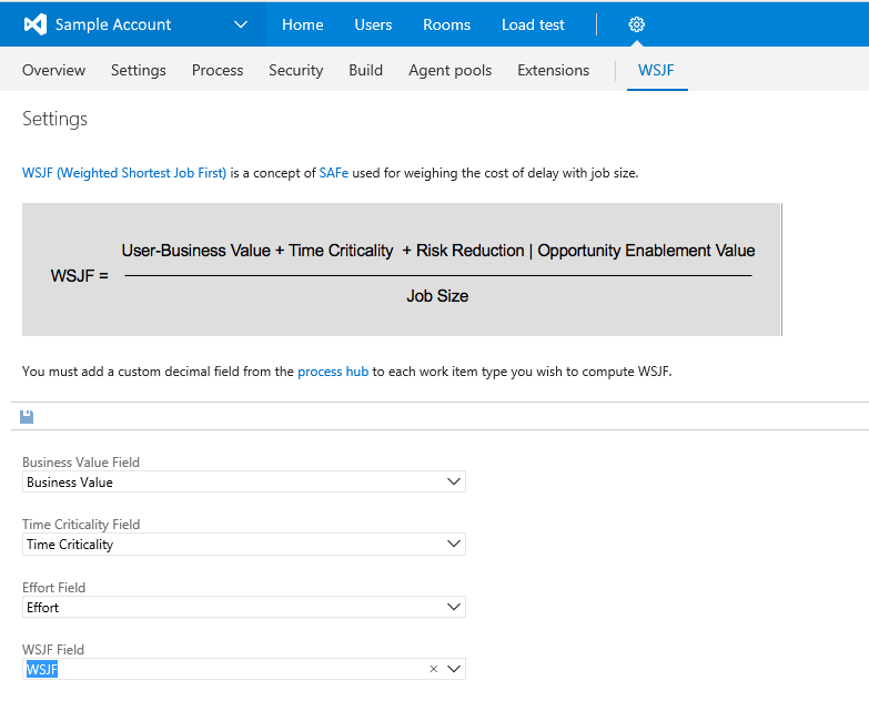 WSJF displaying on the work item form