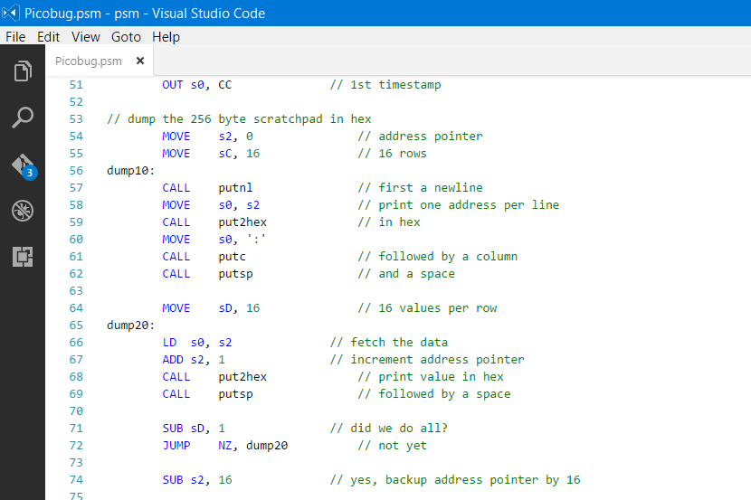 Code colorization sample