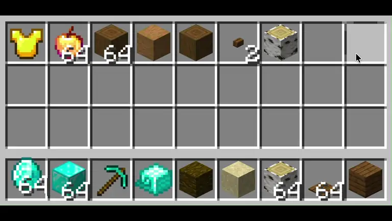 Items hovering, moving, and settling inside a Minecraft inventory