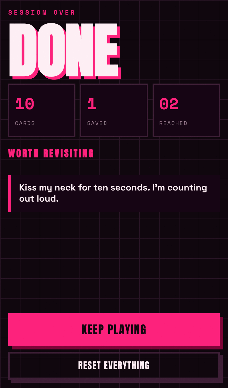 SPICE — a card game for couples screenshot