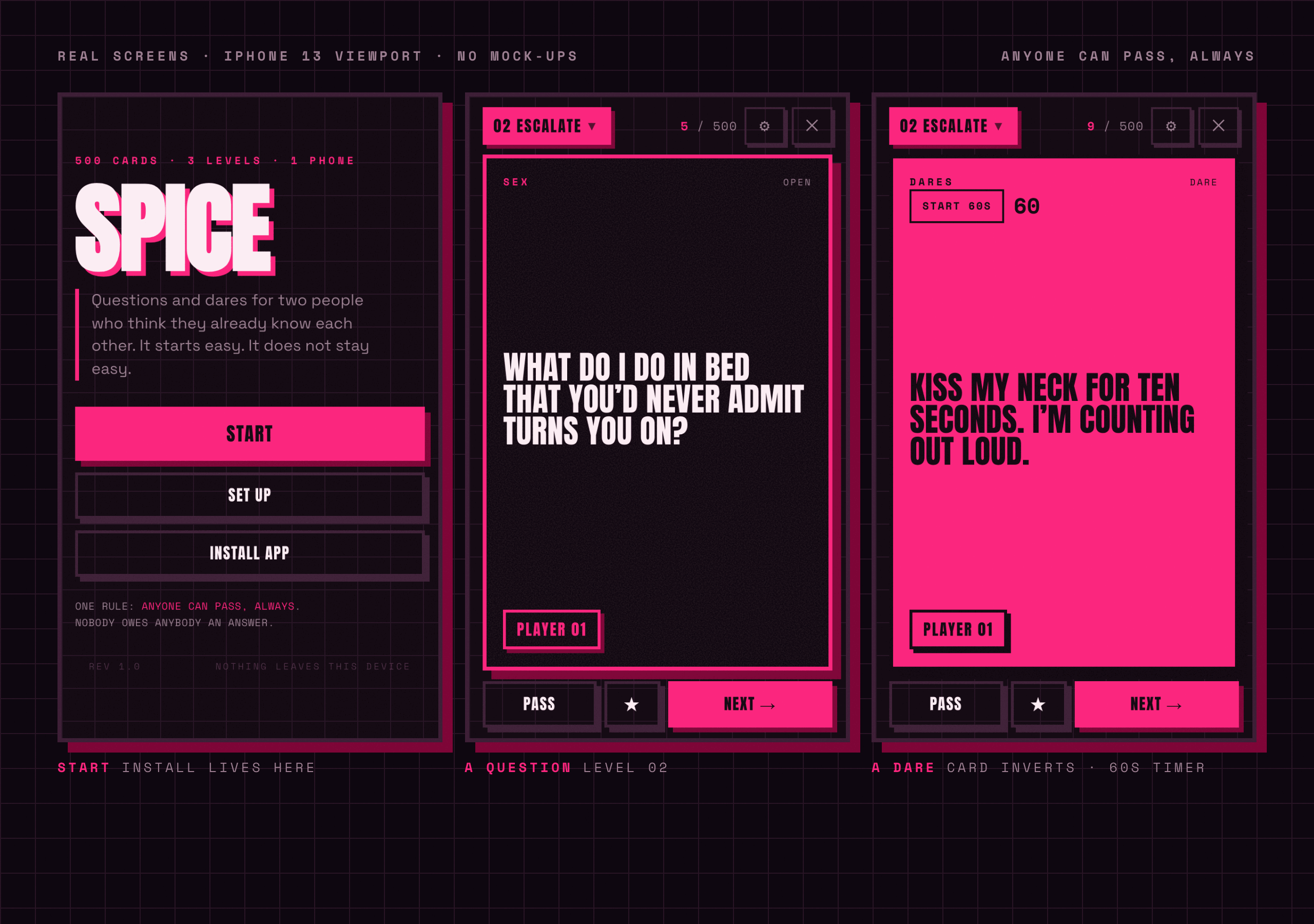 SPICE — a card game for couples screenshot