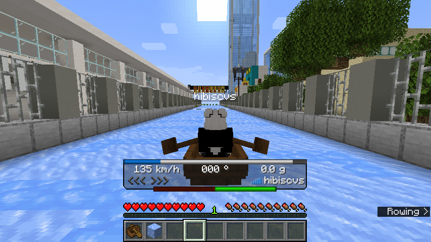 BoatHud screenshot in an iceboat racetrack