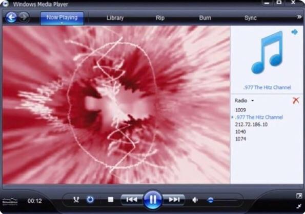 Windows Media Player voorbeeld