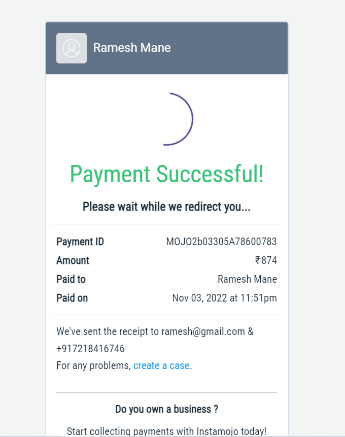 Payment Successful