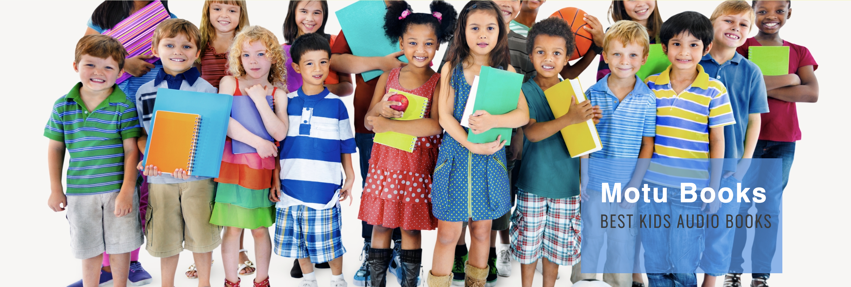 Image of a group of kids holding books