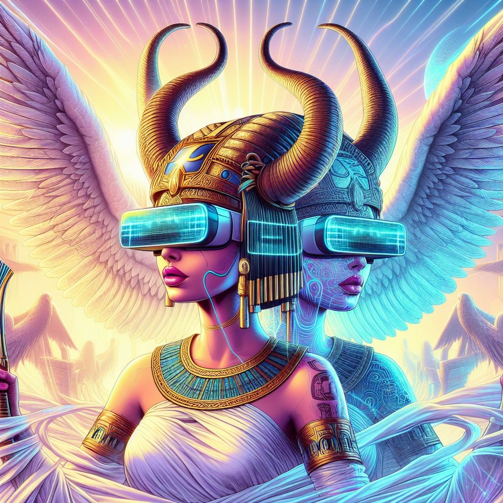 ram-horn / antler VR goddess