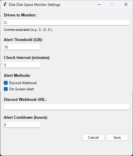 Settings Window