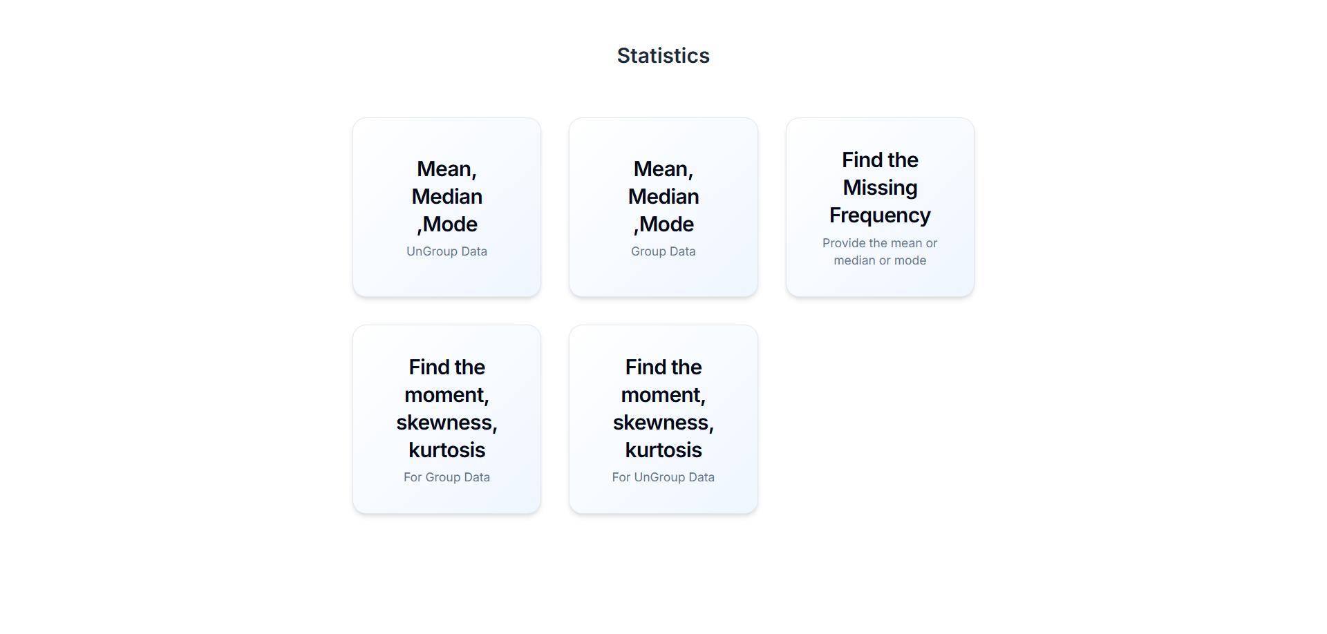 Statistics Dashboard Screenshot
