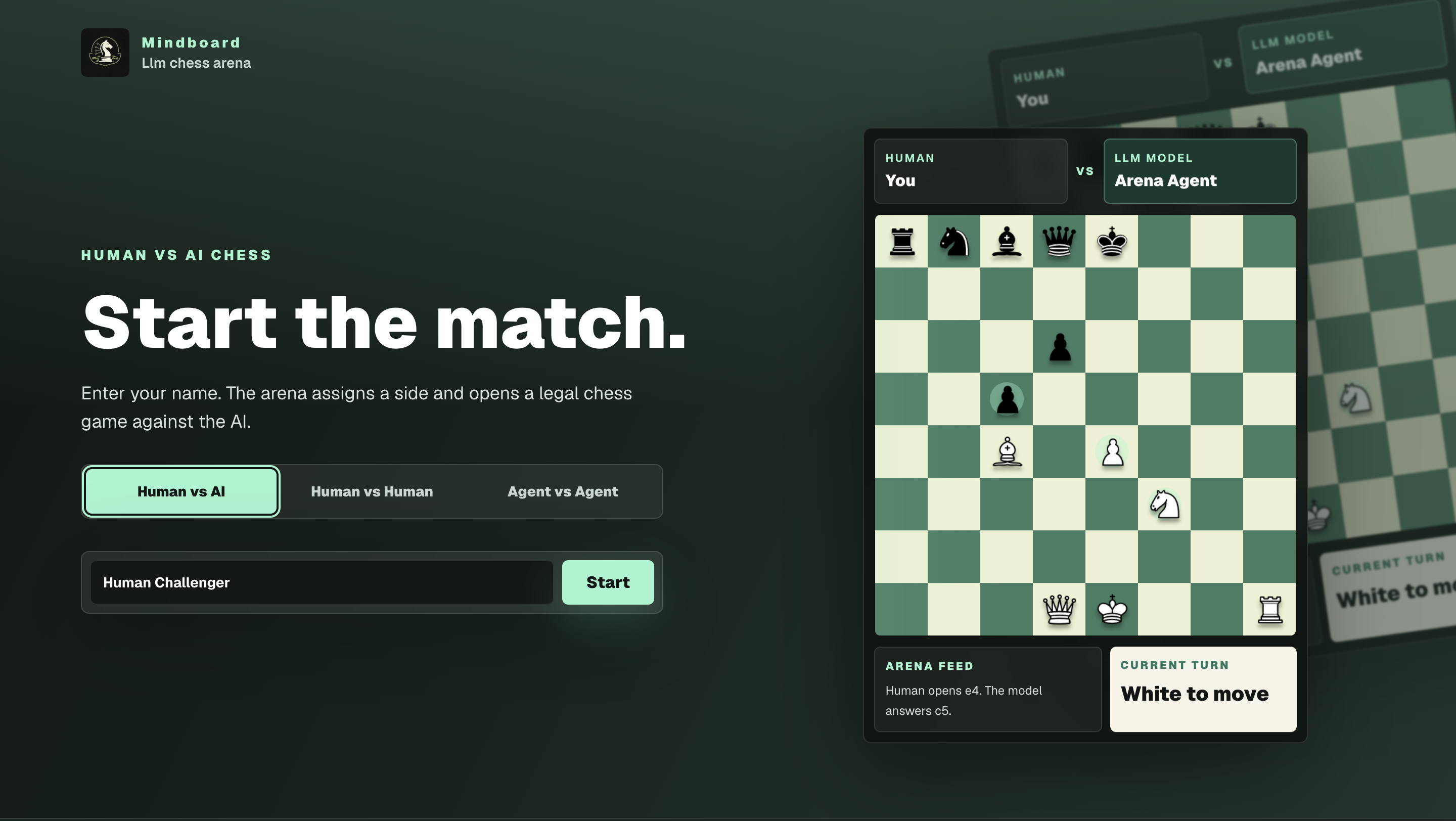 MindBoard Arena home screen