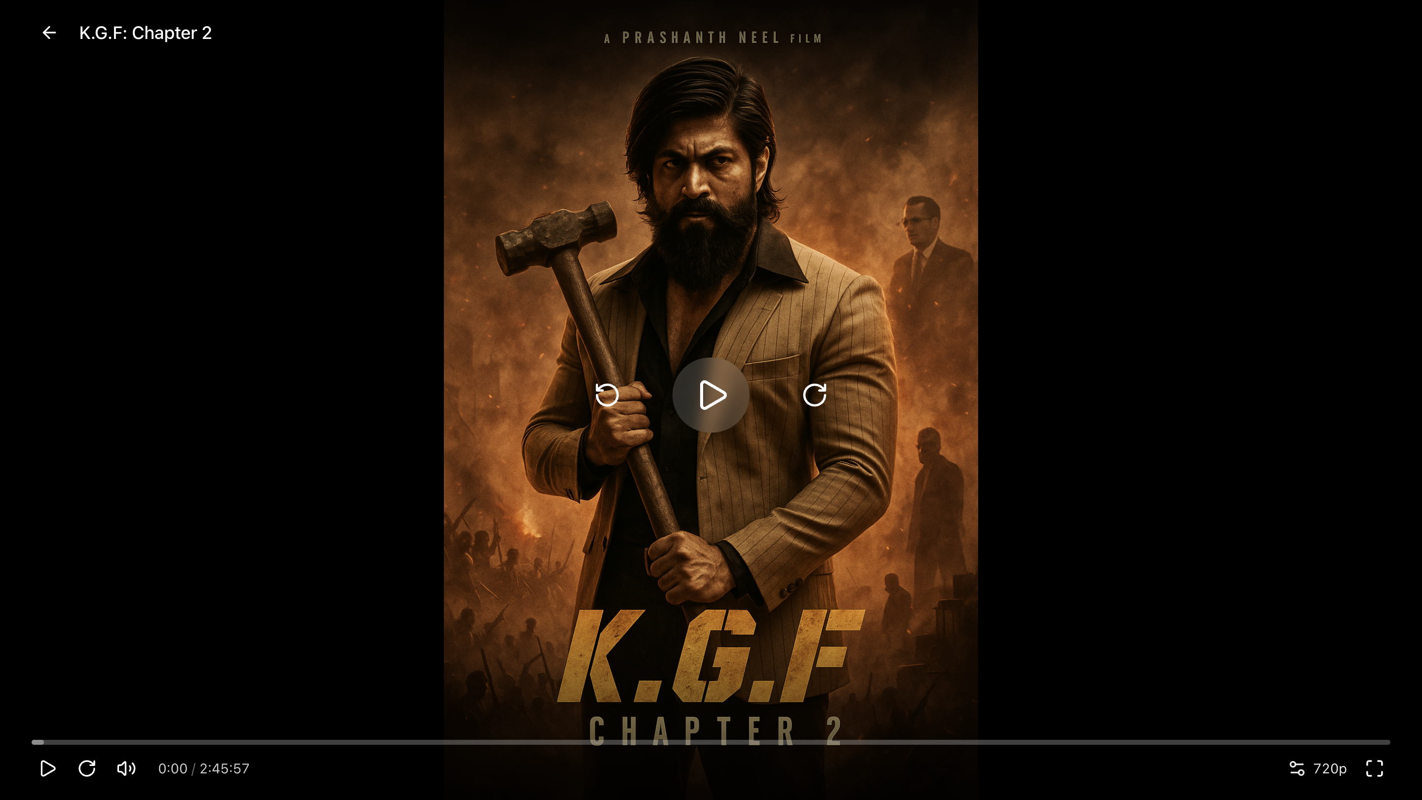 Watch page — HLS playback