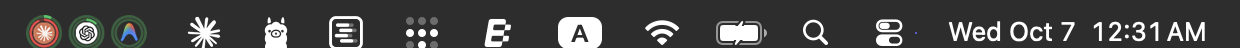 OpenToken Monitor in the macOS menu bar