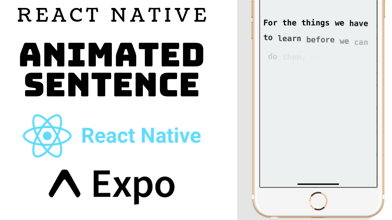 React Native Animated Sentence Youtube tutorial