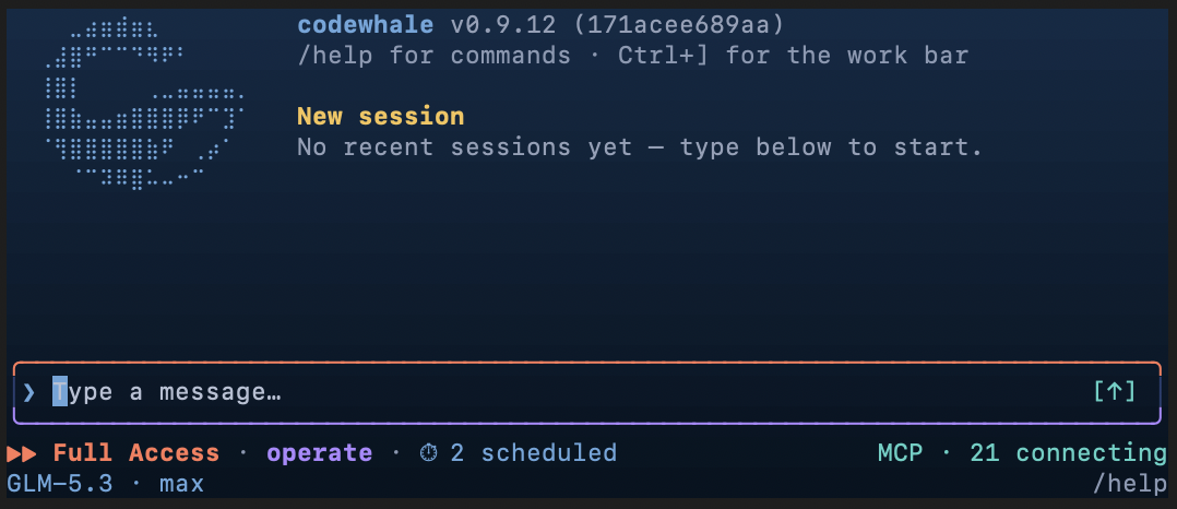 A Codewhale terminal session