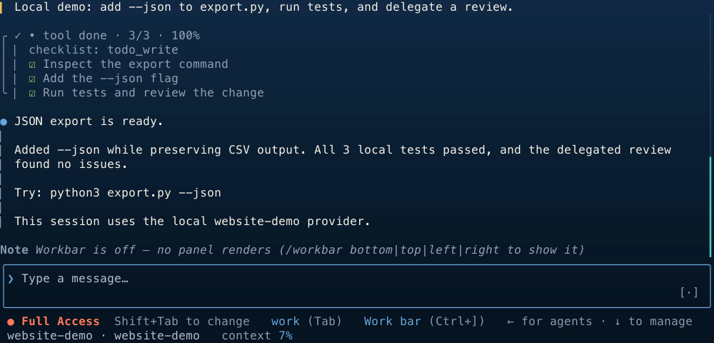 A Codewhale terminal session