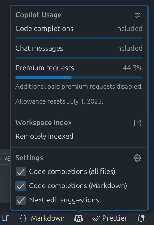 copilot usage