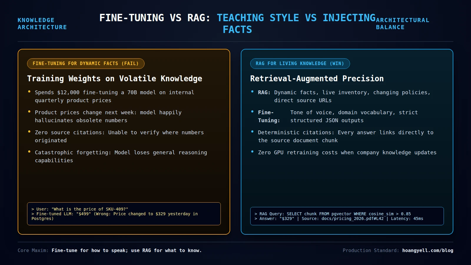 fine tuning vs rag decision matrix meme