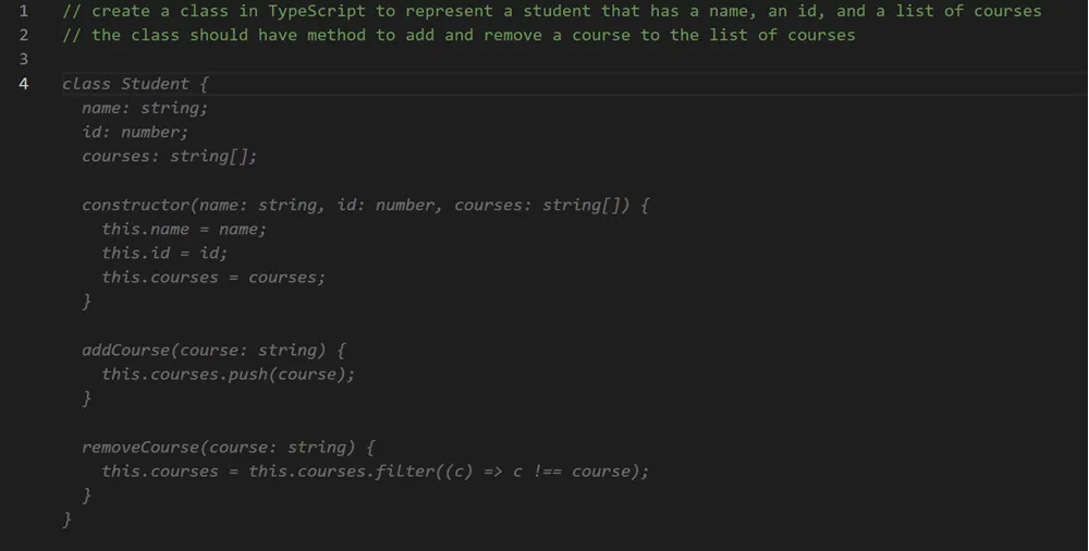 ts suggest code comment