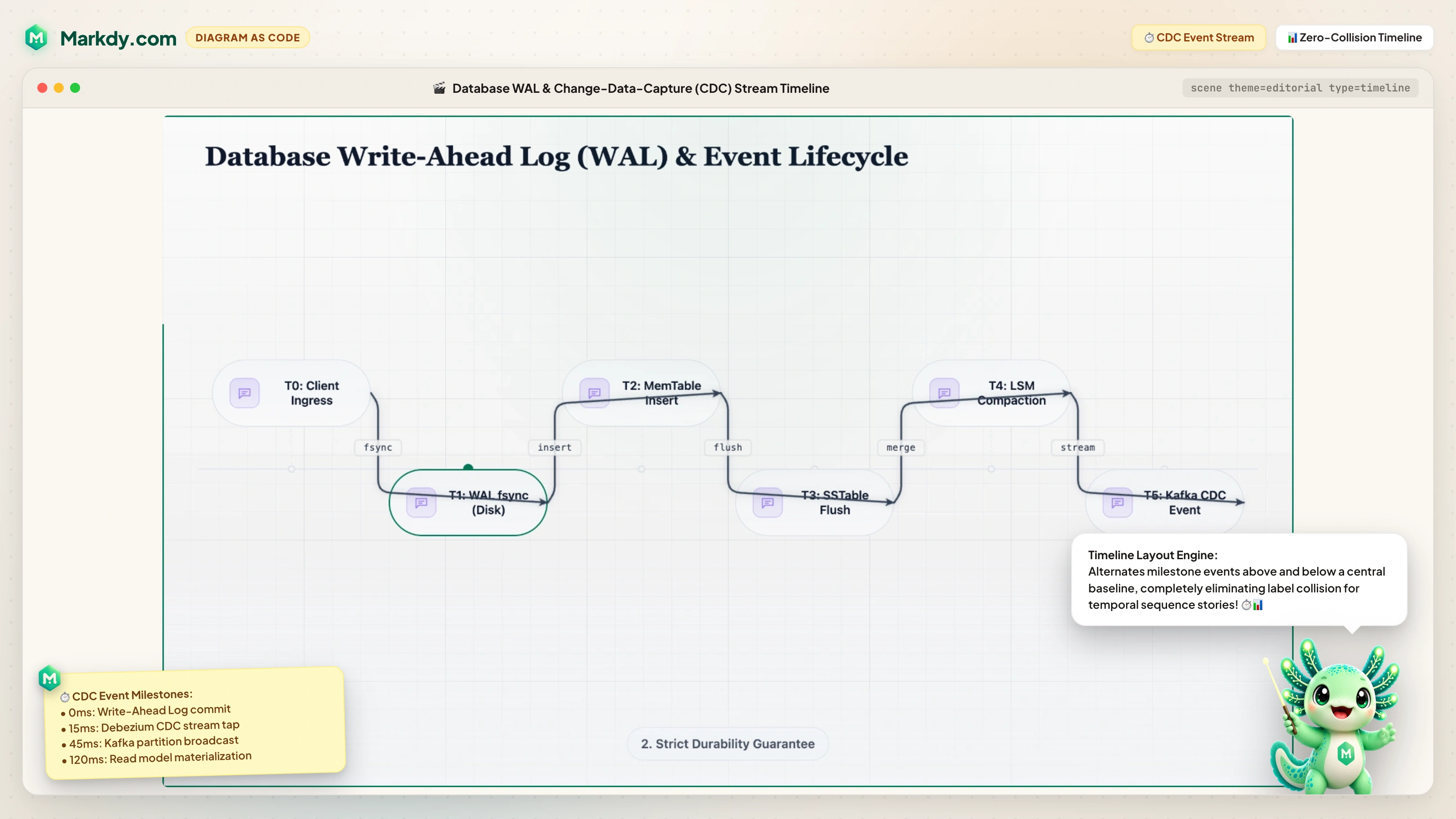 Database WAL & CDC Stream Timeline