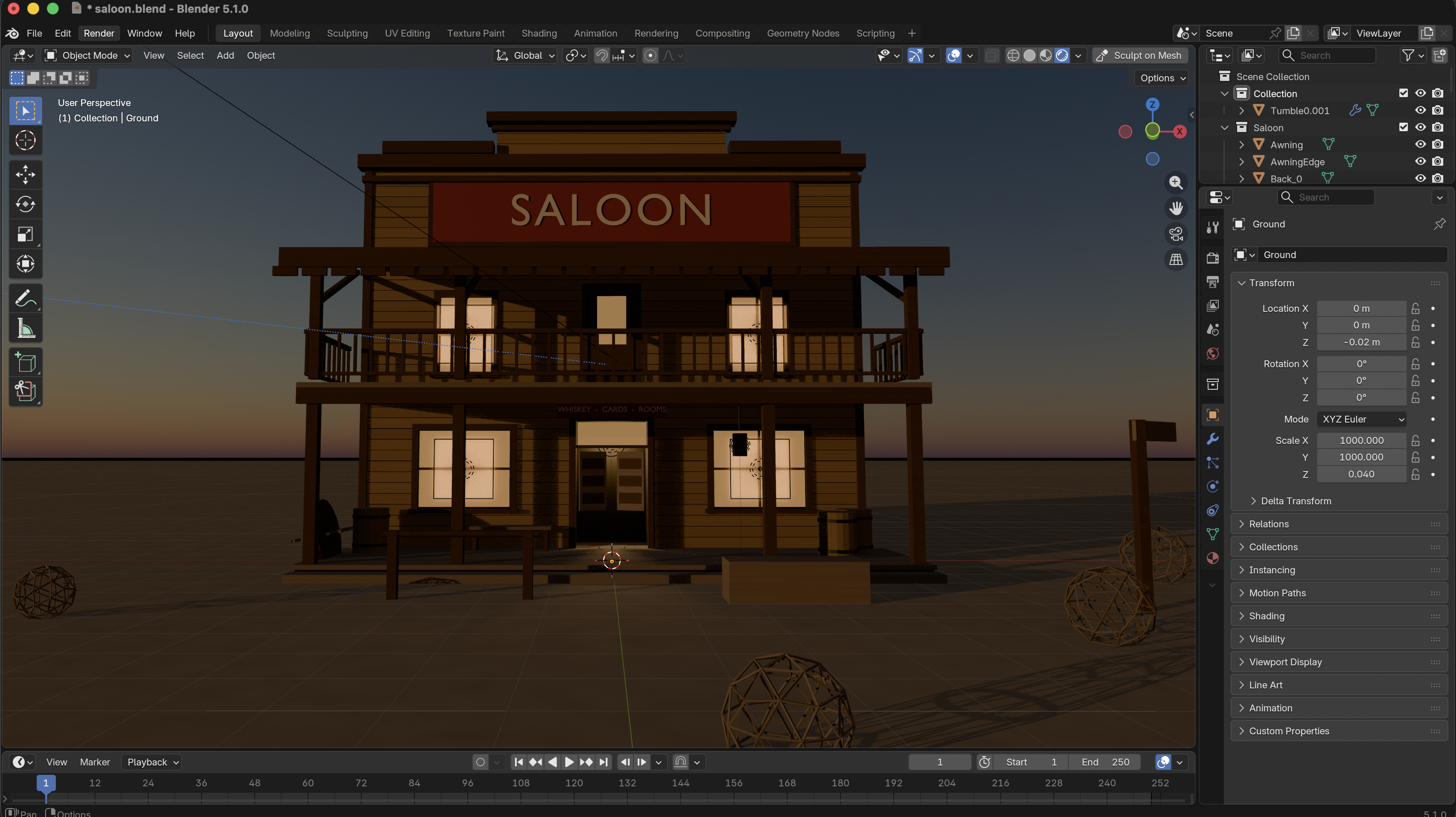 blenderwright saloon built from one prompt