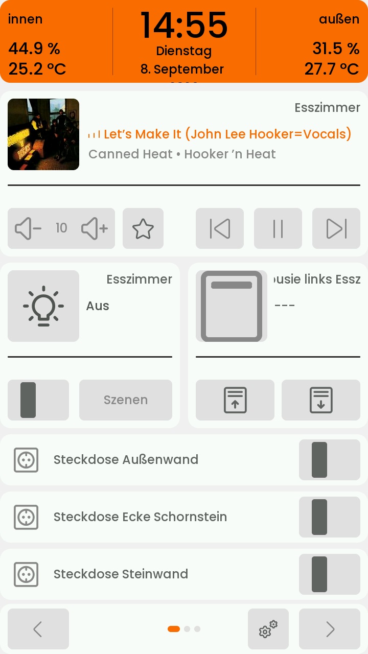Übersicht: Licht, Jalousie, Audio, Schalter