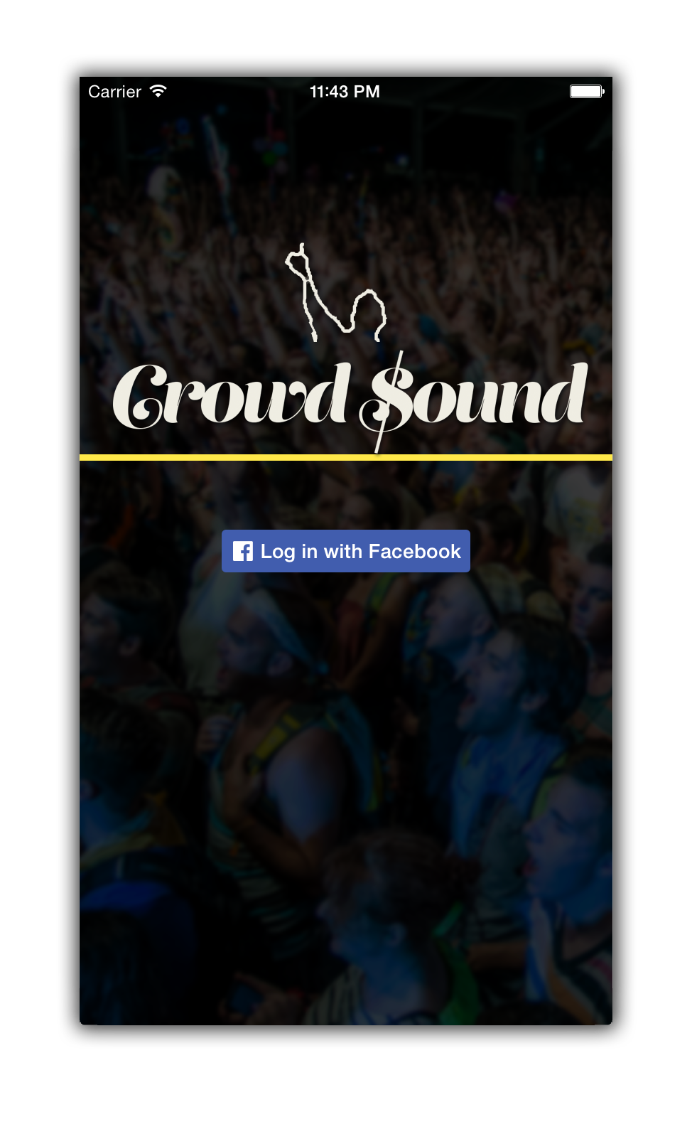 CrowdSound Login-Screen