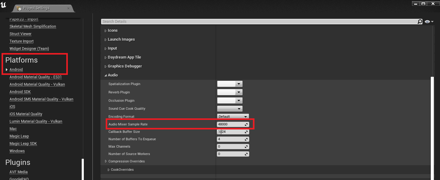 Audio Mixer Sample Rate