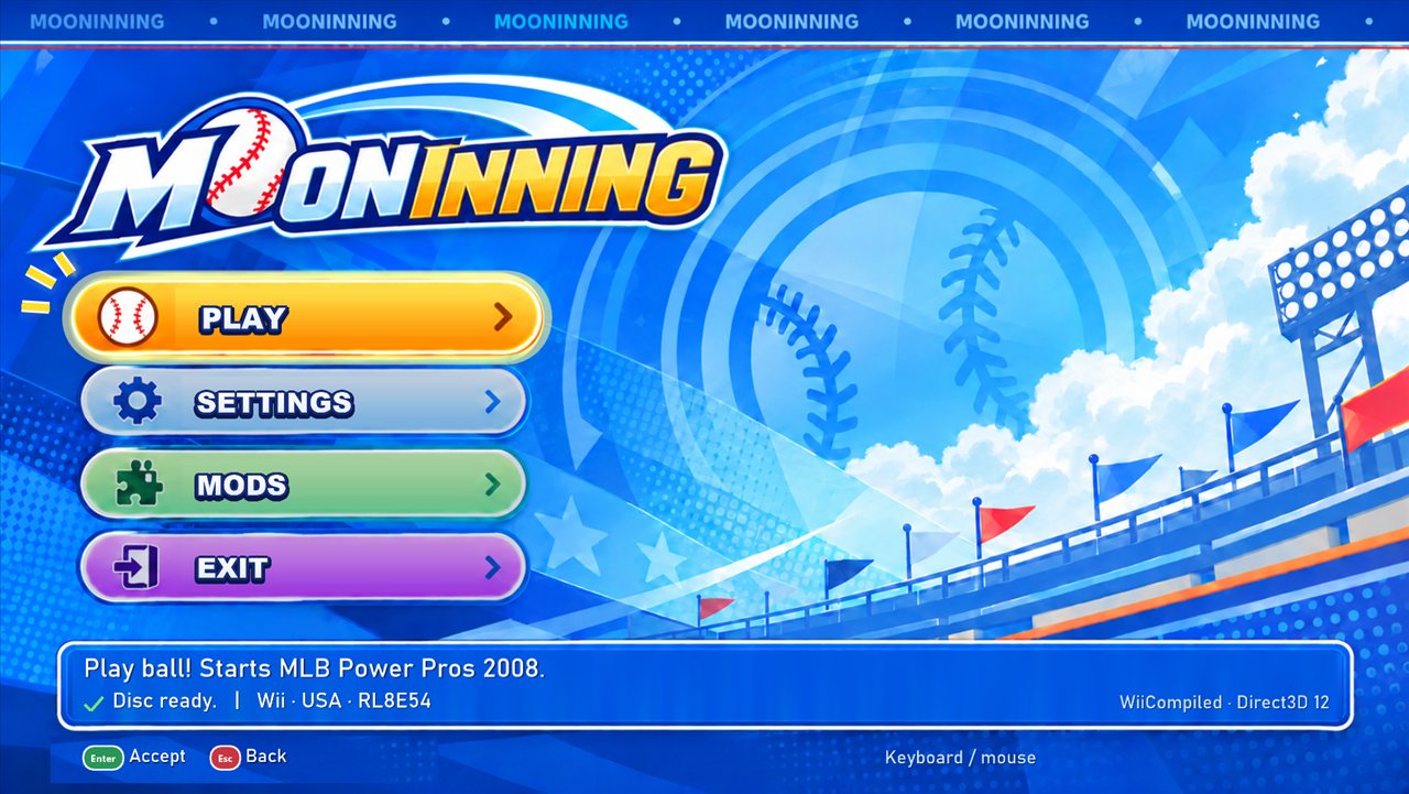 The launcher: play, settings, mods and exit