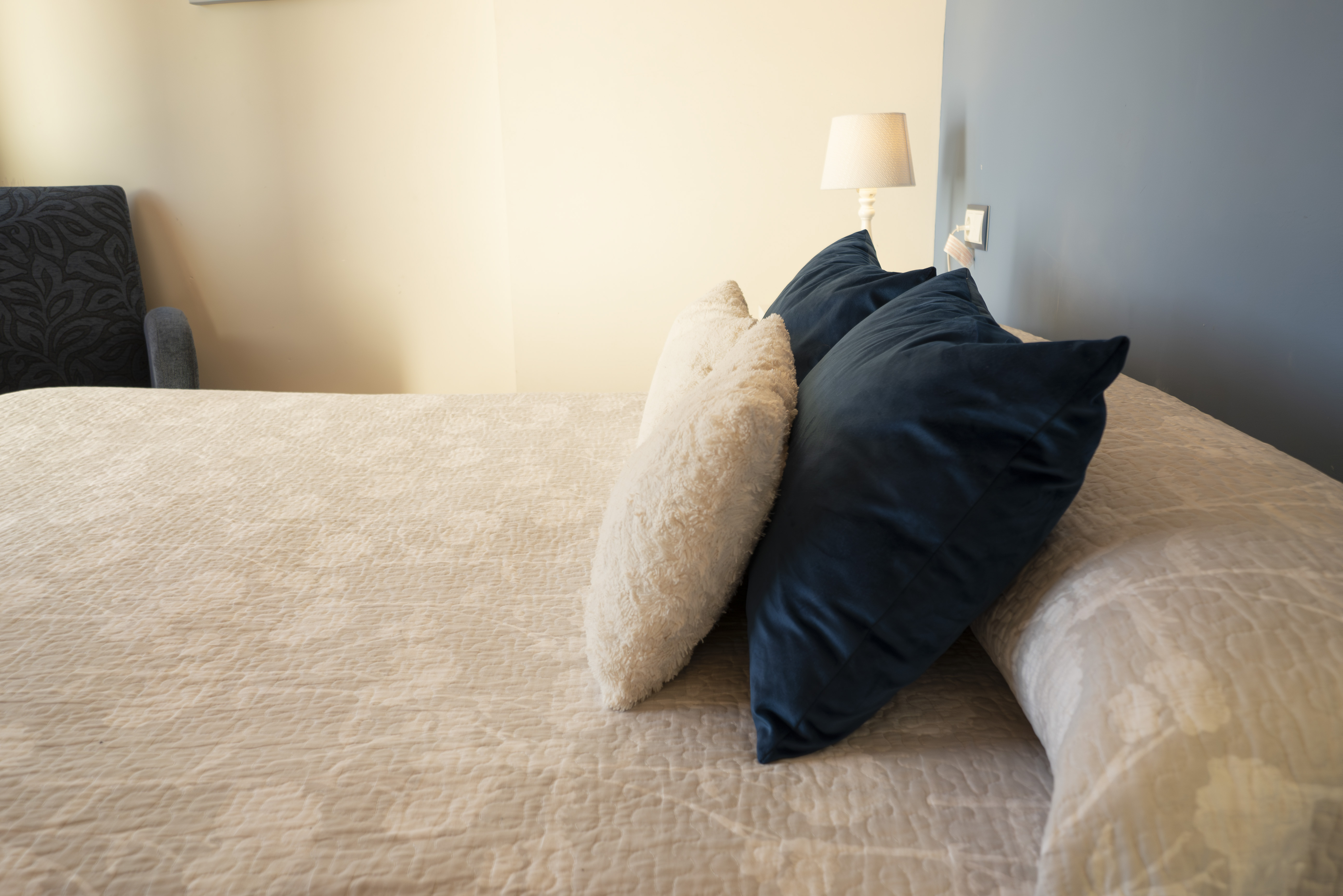 Cama de hotel perfectamente hecha