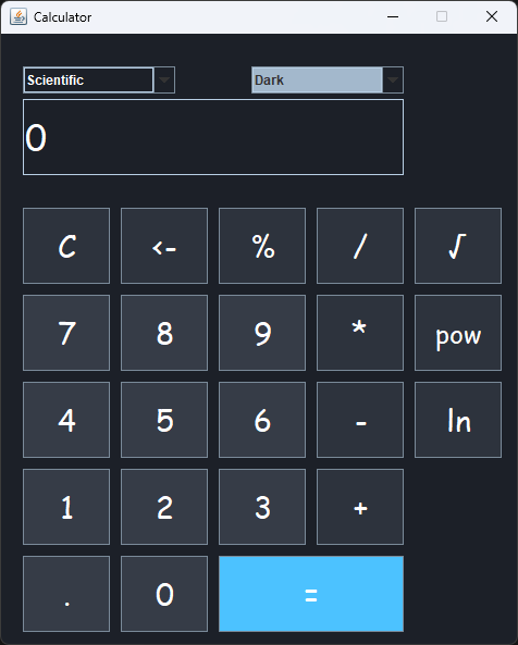 Dark calculator screenshot