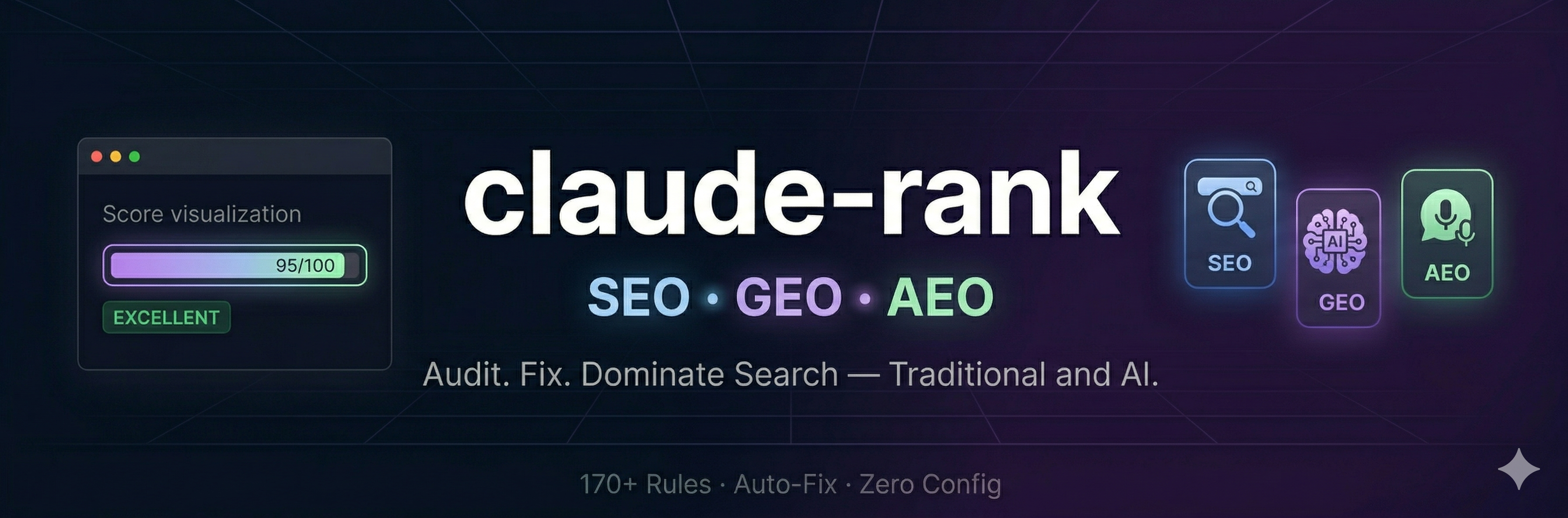 claude-rank — AI Readiness + Search Visibility for Claude Code