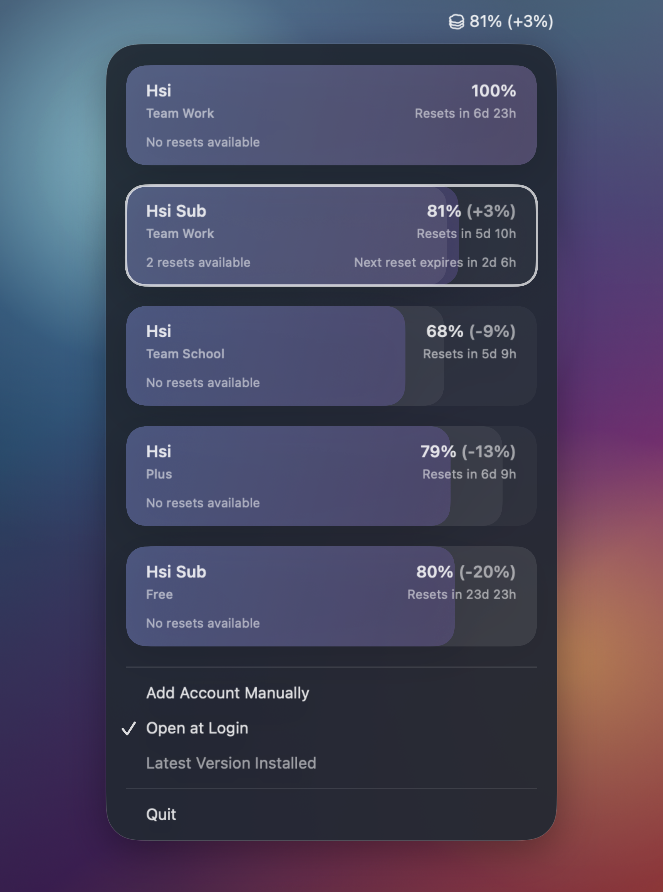 Comux menu bar usage demo